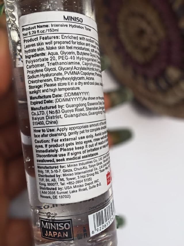 MINISO Intensive Hydration Toner review photo by PickyBooh