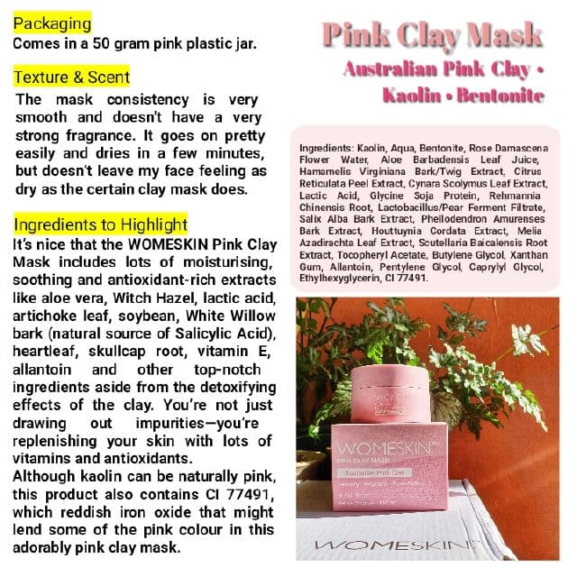 Womeskin Pink Clay Mask review photo by whenfarhanareviews