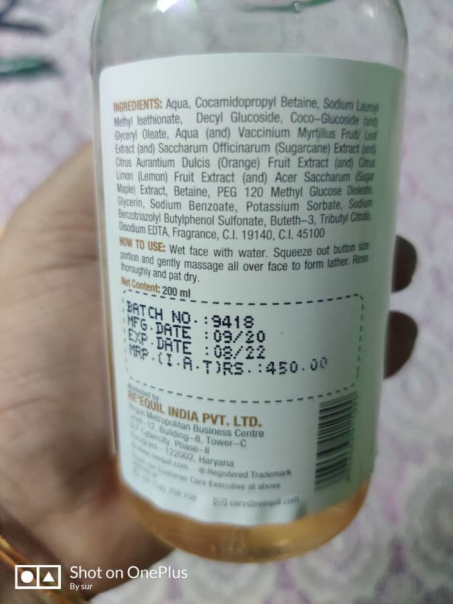 Re'equil Fruit AHA Face Wash for Hyperpigmentation & Skin Brightening review photo by SkincarewithSuru