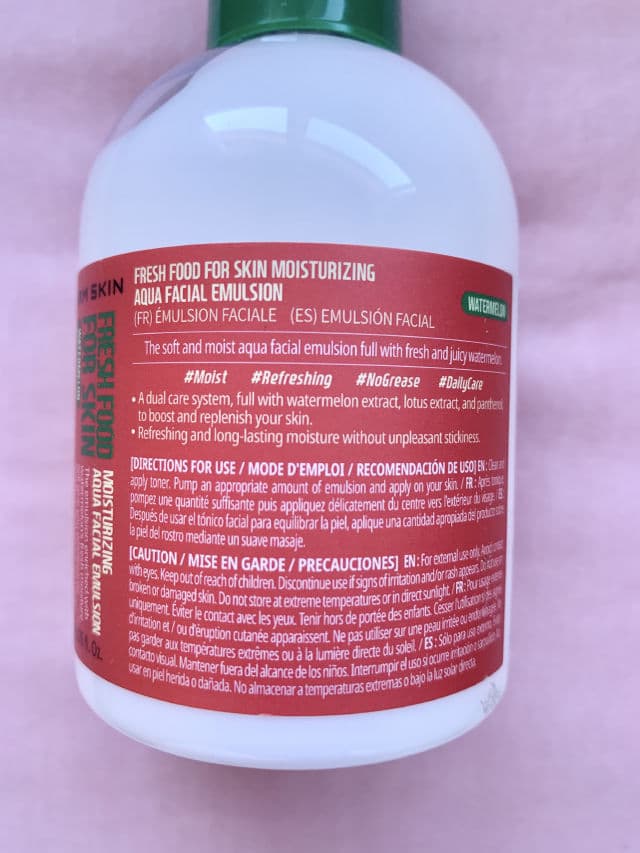 Farmskin Fresh Food For Skin Moisturizing Aqua Facial Emulsion review photo by Radiant1111