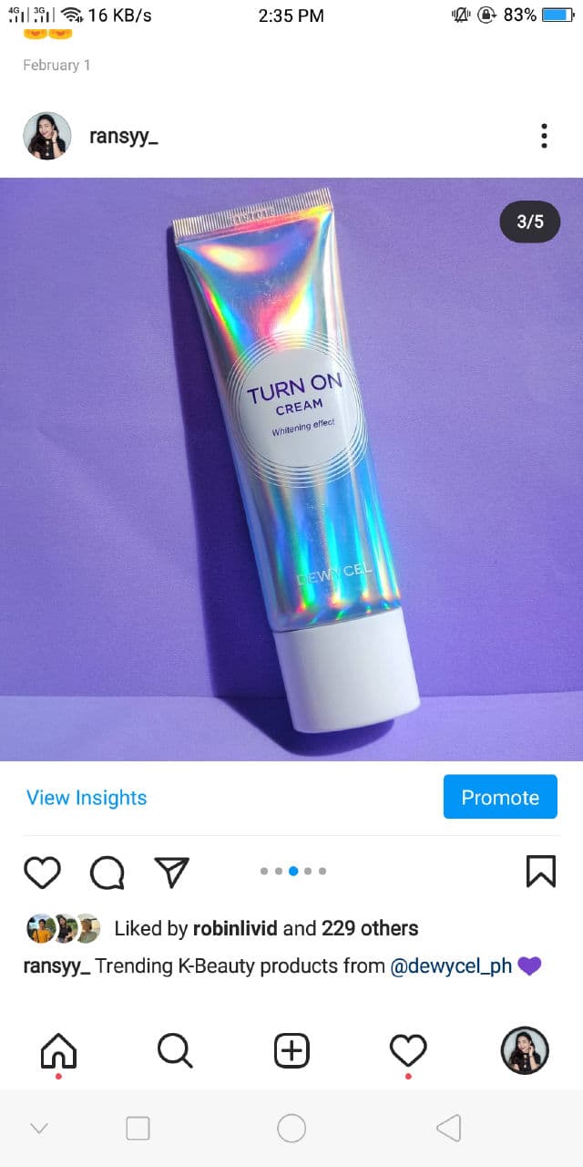 DEWY CEL Turn On Cream (Whitening Effect) review photo by Ransy