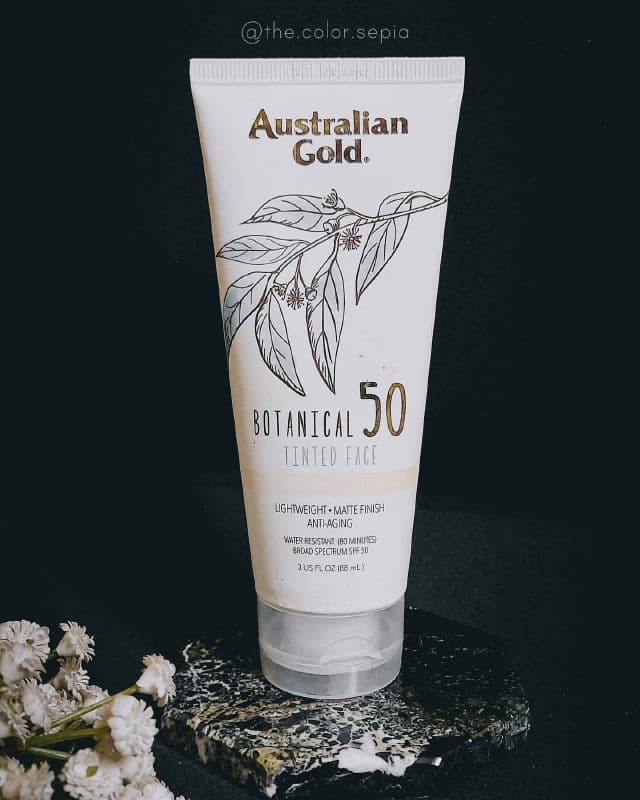 Australian Gold Botanical SPF 50 Tinted Face Sunscreen Lotion - Medium to Tan review photo by SamanI