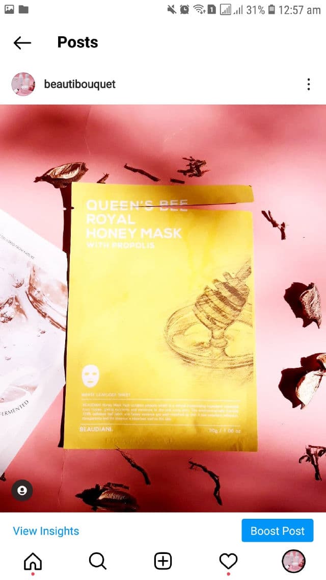 Beaudiani Queen's Bee Royal Honey Mask with Propolis review photo by Sidd