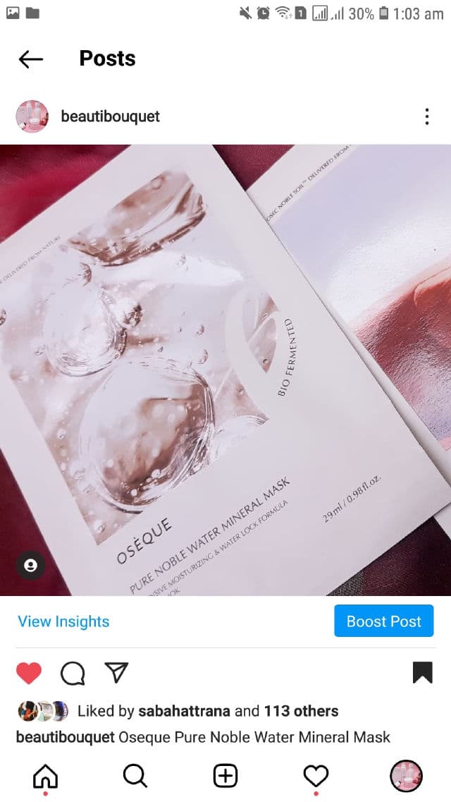 Oseque Pure Noble Water Mineral Mask review photo by Sidd