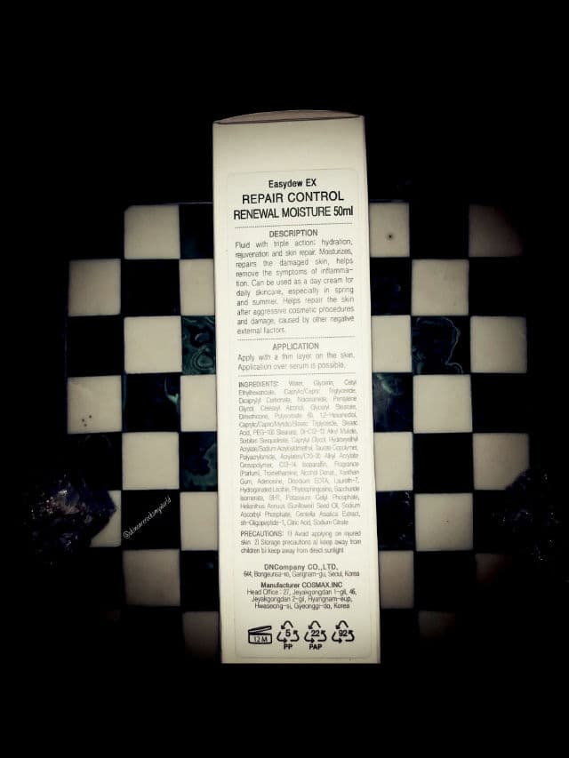 Easydew EX Repair Control Renewal Moisture review photo by SkincareRocksMyWorld