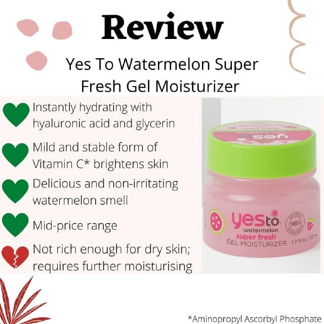 Yes To Watermelon Super Fresh Gel Moisturizer review photo by Skincarekitten