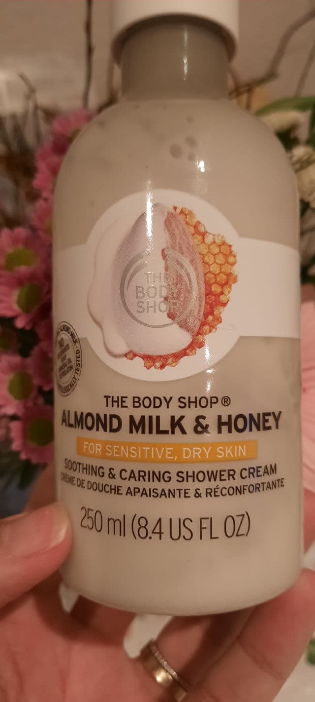 The Body Shop Almond Milk & Honey Soothing & Caring Shower Cream review photo by Skincarewithmom