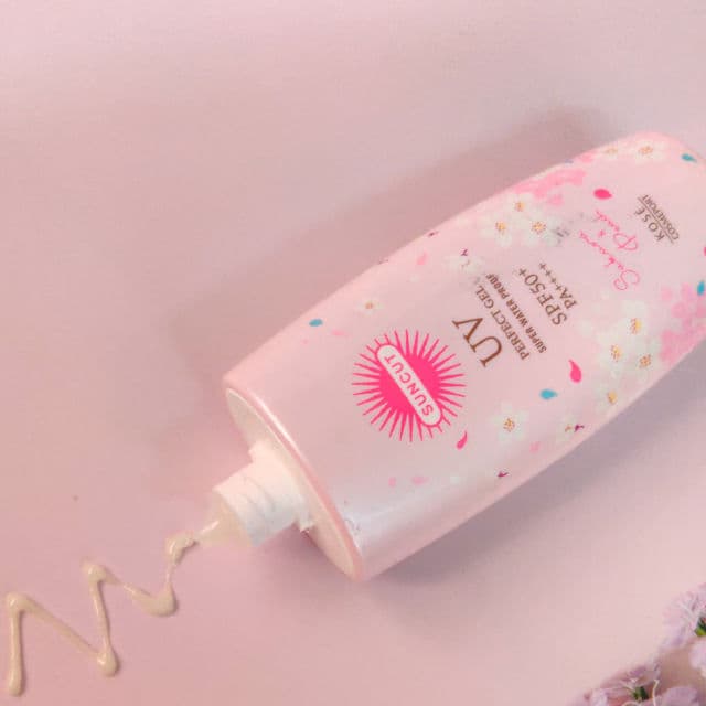 Kose Suncut UV Perfect Gel Super Waterproof SPF50+ PA++++ Sakura Edition review photo by SkincarewithSuru