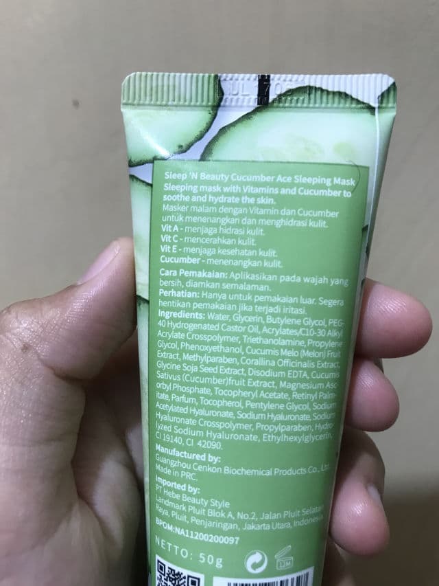 Y.O.U Sleep 'n Beauty Cucumber Ace Sleeping Mask review photo by Skinslay