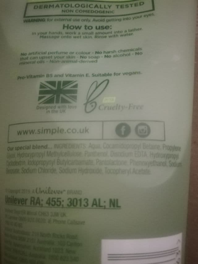 Simple Kind To Skin Refreshing Facial Wash review photo by Taffy88