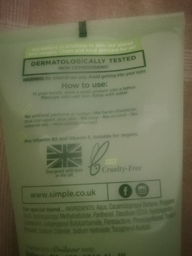 Simple Kind To Skin Refreshing Facial Wash review photo by Taffy88
