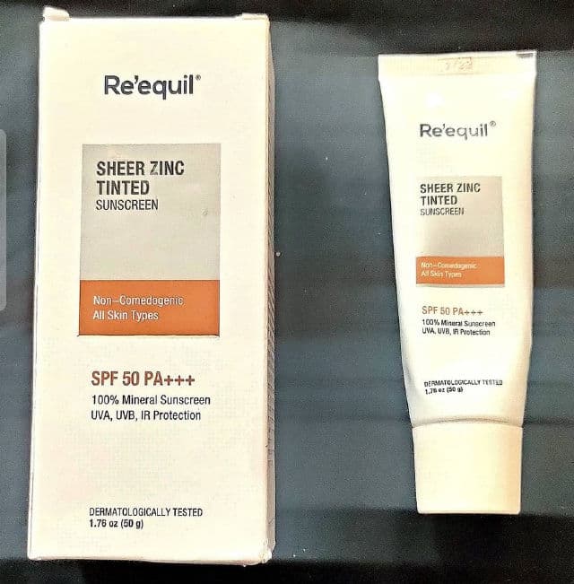 Re'equil Sheer Zinc Tinted Mineral Sunscreen SPF 50 PA review photo by Tapaswini