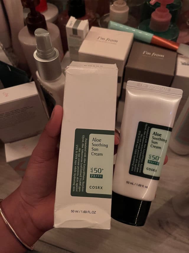 COSRX Aloe Soothing Sun Cream SPF50+ PA+++ review photo by ThatSkincareGeek