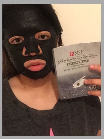 SNP Black Pearl Renew Black Ampoule Sheet Mask review photo by TheGeekyBeaute