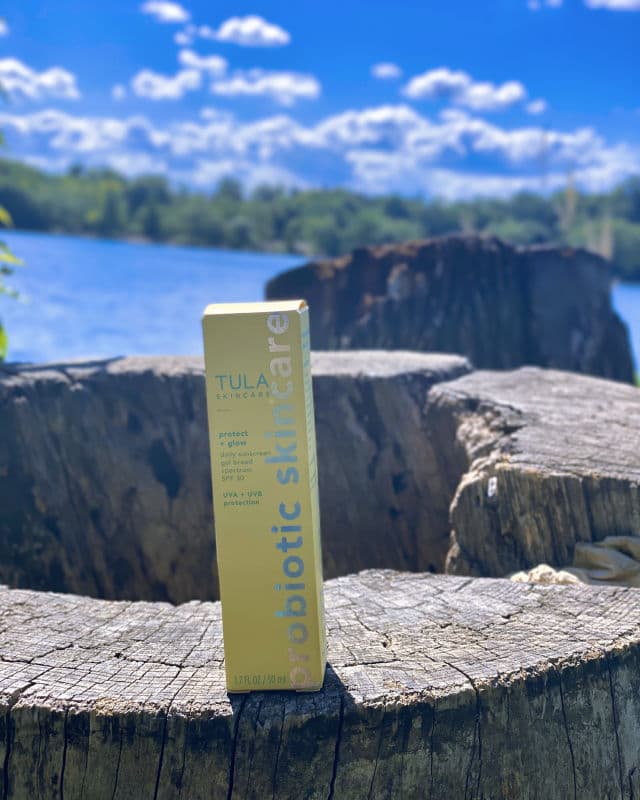 TULA Skincare Protect + Glow Daily Sunscreen Gel Broad Spectrum SPF 30 review photo by TheSkincareBarbie