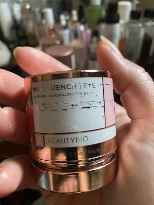 BeautyBio The Quench Eye Balm review photo by Theskincarebartender
