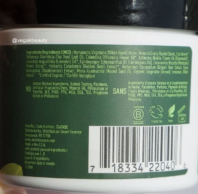 Desert Essence Tea Tree Oil Facial Cleansing Pads review photo by Veguya