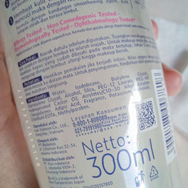 Biore 3 Fusion Milk Cleansing Makeup Remover (Pure Hydration) review photo by vinskindiary