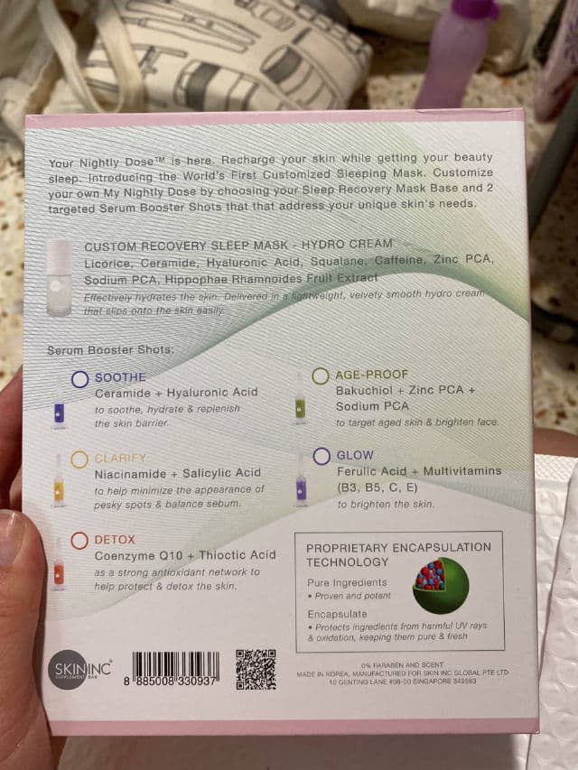Skin Inc Supplement Bar Custom Recovery Sleep Mask review photo by banmian