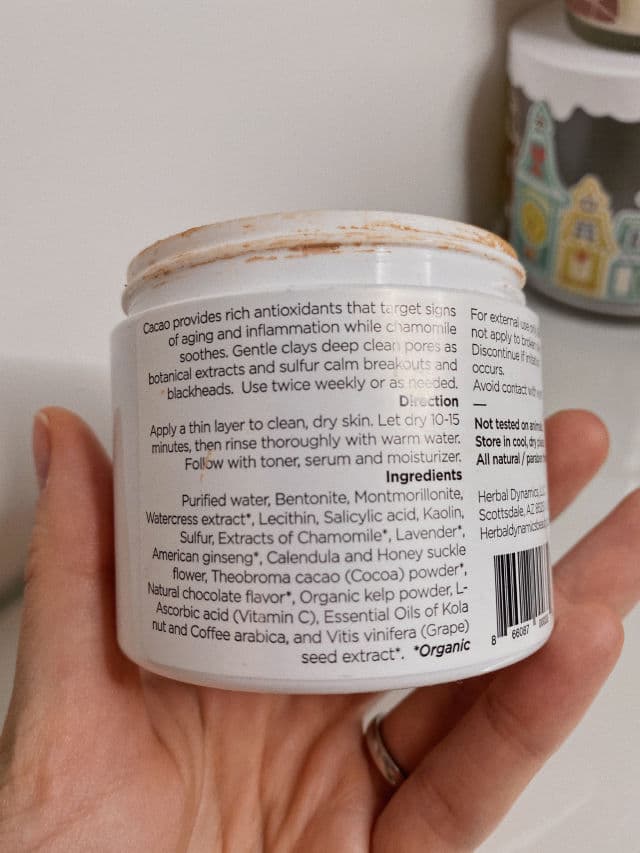 Herbal Dynamics Beauty Intense Detox® Cacao & Chamomile Clearing Clay Mask review photo by beautyerudite