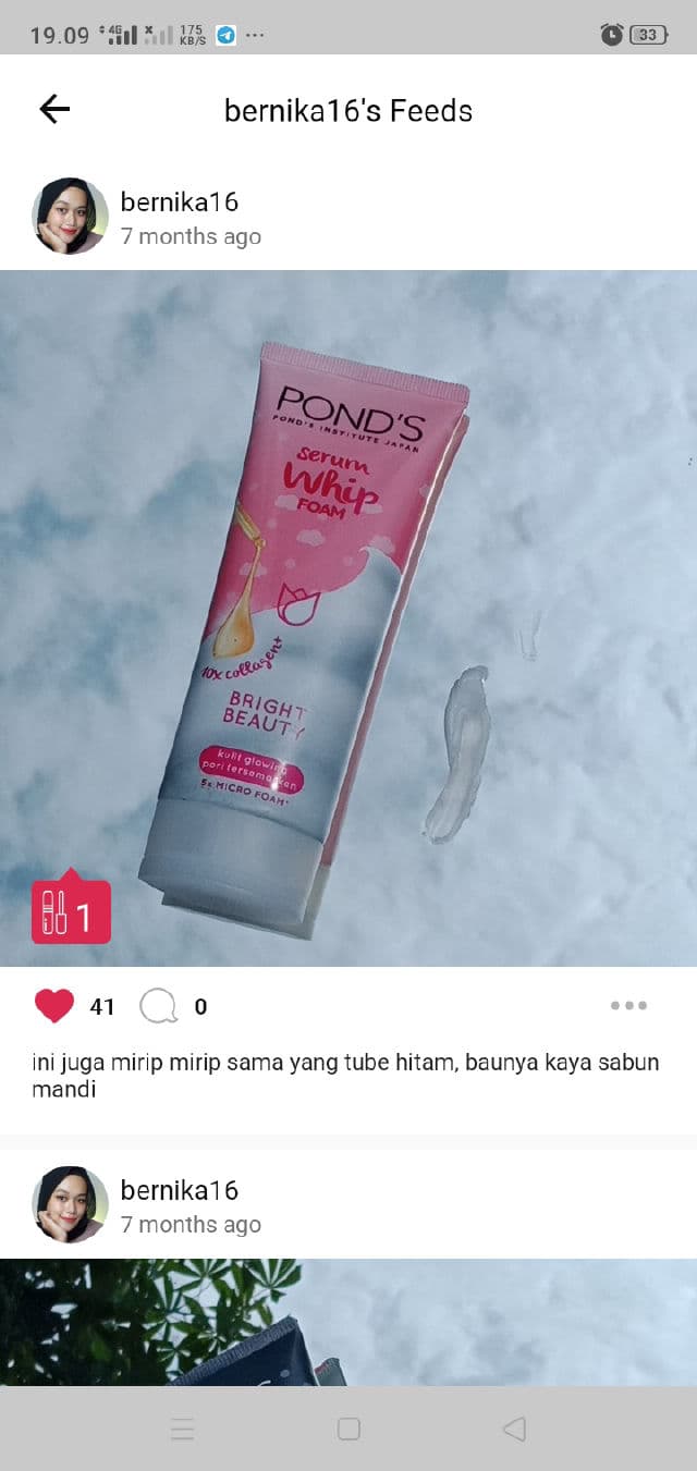 Pond's Serum Whip Foam Bright Beauty review photo by bernika16