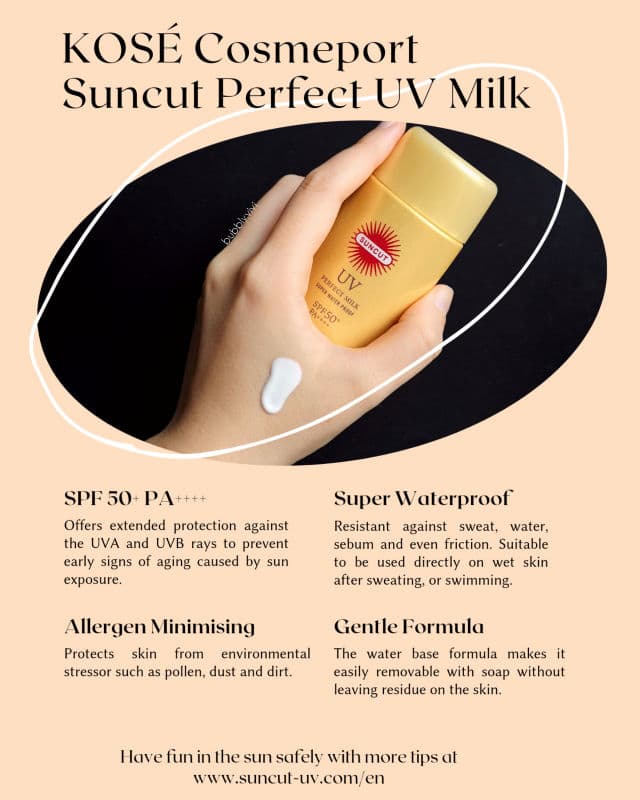 Kose Suncut Perfect UV Milk SPF50+ PA++++ review photo by bubblyvivi
