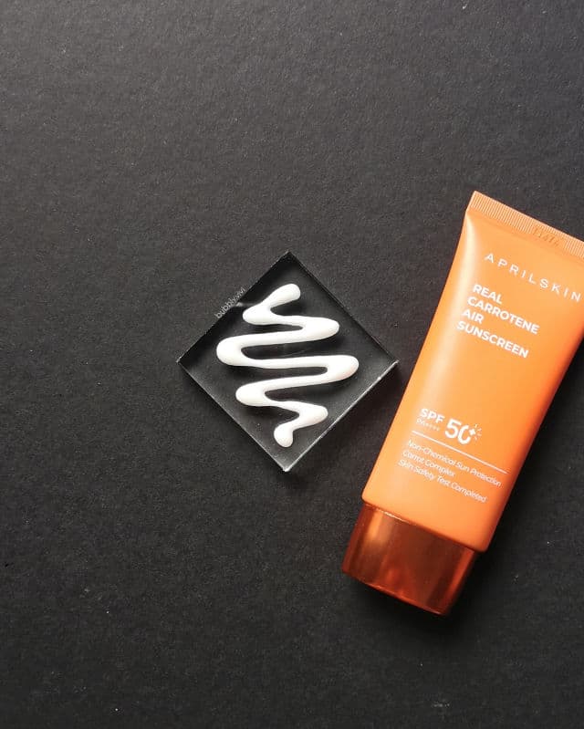 APRIL SKIN Real Carrotene Air Sunscreen SPF50+ PA++++ review photo by bubblyvivi