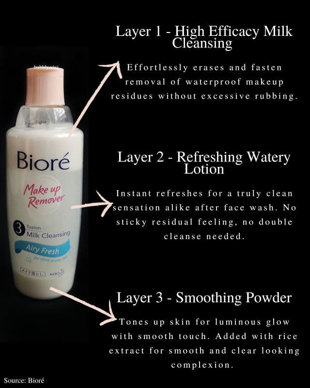 Biore 3 Fusion Milk Cleansing Makeup Remover (Airy Fresh) review photo by bubblyvivi