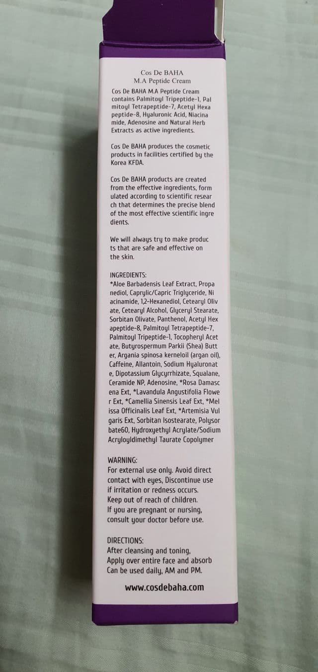 Cos de Baha M.A Peptide Cream review photo by chlil2002