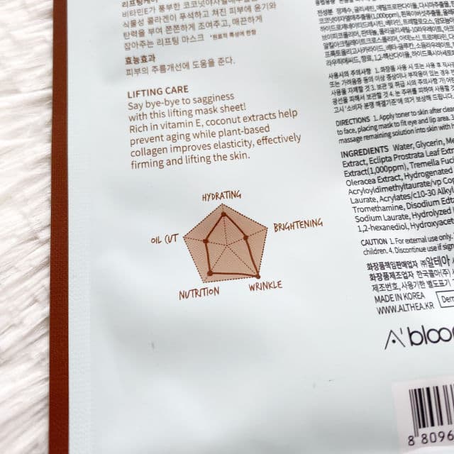 A'bloom Coco-Me-Up Lifting Coconut Mask review photo by cikbskincarestories