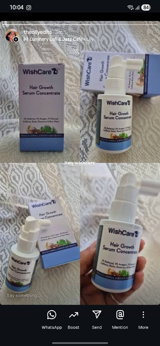 WishCare Hair Growth Serum Concentrate review photo by OLLY