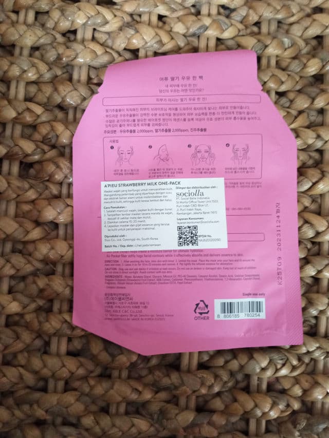 A'pieu Strawberry Milk One-Pack review photo by deby