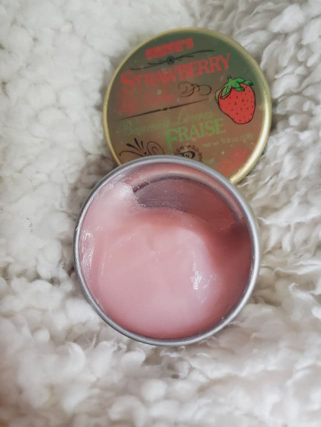 Rosebud Perfume Co. Smith's Strawberry Lip Balm Tin review photo by emilyskincare