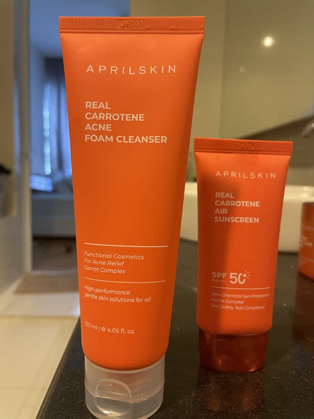 APRIL SKIN Real Carrotene Air Sunscreen SPF50+ PA++++ review photo by eunicejx