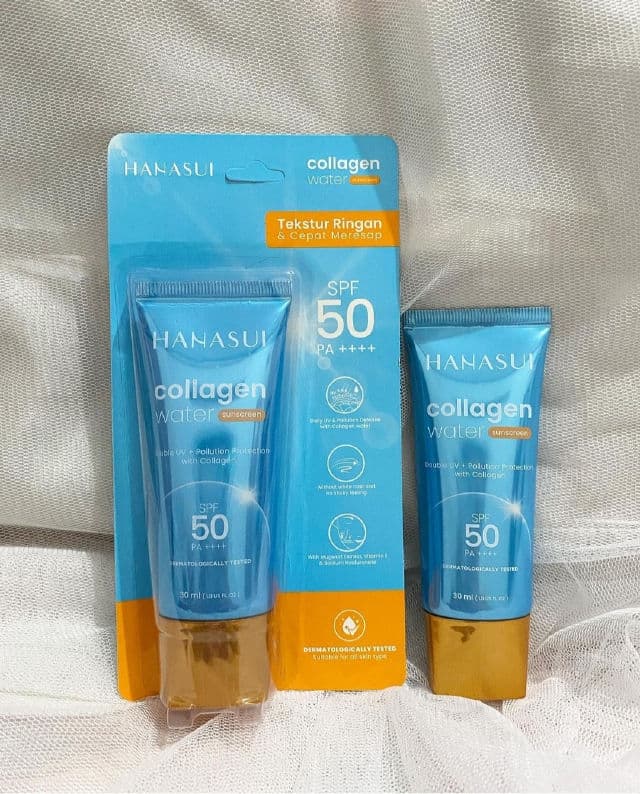 Hanasui Cosmetics Collagen Water Sunscreen SPF 50 PA++++  review photo by evabilqistafdila