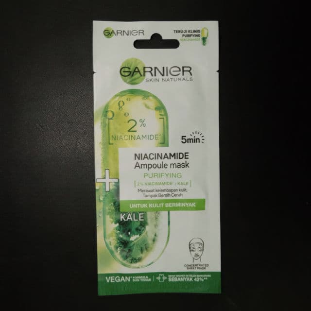 Garnier 2% Niacinamide + Kale Detox Ampoule Sheet Mask review photo by farahaszar