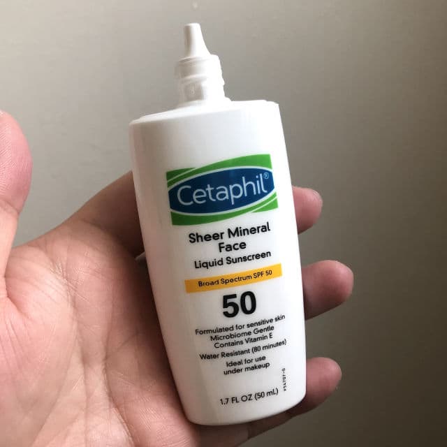 Cetaphil Sheer Mineral Face Liquid Sunscreen Broad Spectrum SPF 50 review photo by heyitzalice
