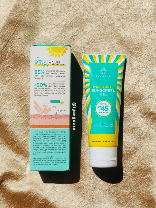 Azarine Hydrasoothe Sunscreen Gel SPF45+++ review photo by iyangozza