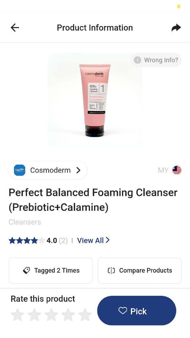 Cosmoderm Perfect Balanced Foaming Cleanser (Prebiotic+Calamine) review photo by izyan