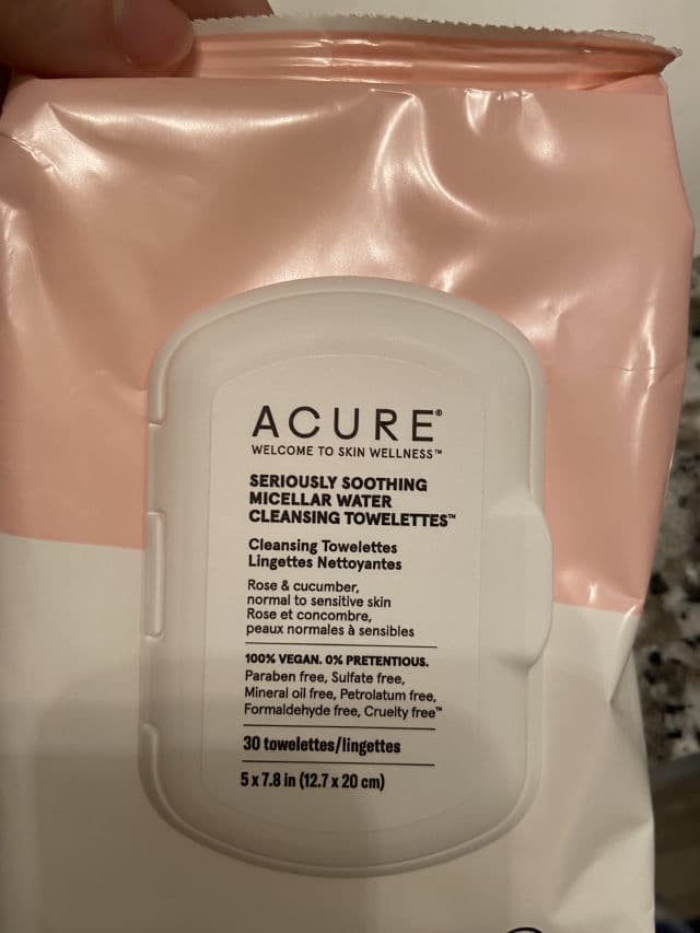 Acure Seriously Soothing Micellar Water Towelettes review photo by jbaby98