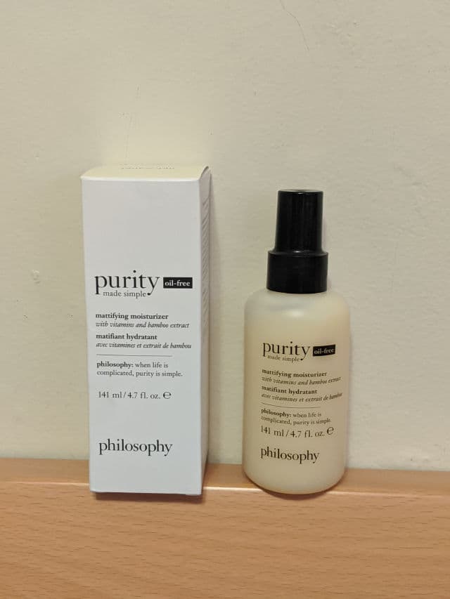 philosophy Purity Made Simple Oil Free Mattifying Moisturizer review photo by jennykaiai