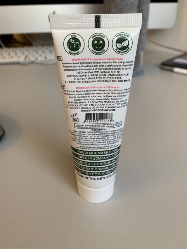 Mudmasky Leave-Me-On Spring Mask SPF10 review photo by karikubi