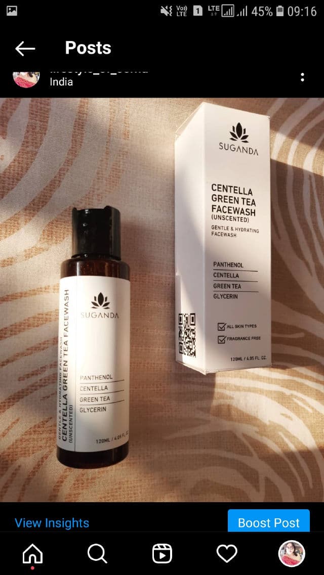 Suganda Centella Green Tea Facewash review photo by lifestyleofsoma