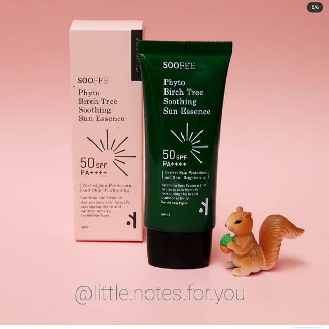 SOOFE'E Phyto Birch Tree Soothing Sun Essence SPF50+ PA++++ review photo by littlenotesforyou