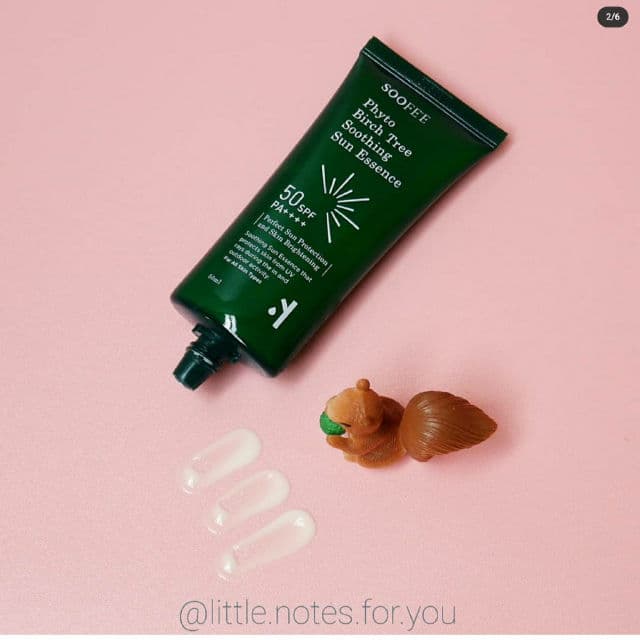 SOOFE'E Phyto Birch Tree Soothing Sun Essence SPF50+ PA++++ review photo by littlenotesforyou