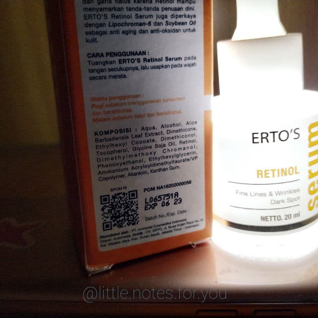 ERTO'S Retinol Serum review photo by littlenotesforyou