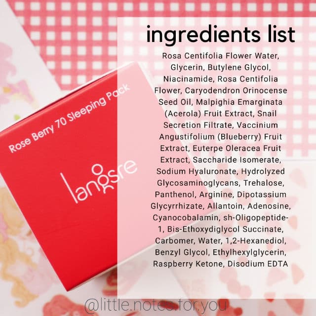 Langsre Rose Berry 70 Sleeping Pack review photo by littlenotesforyou
