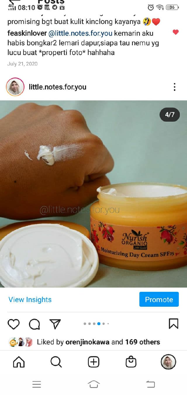 Nurish Organiq 24K Gold Moisturising Day Cream SPF25 review photo by littlenotesforyou