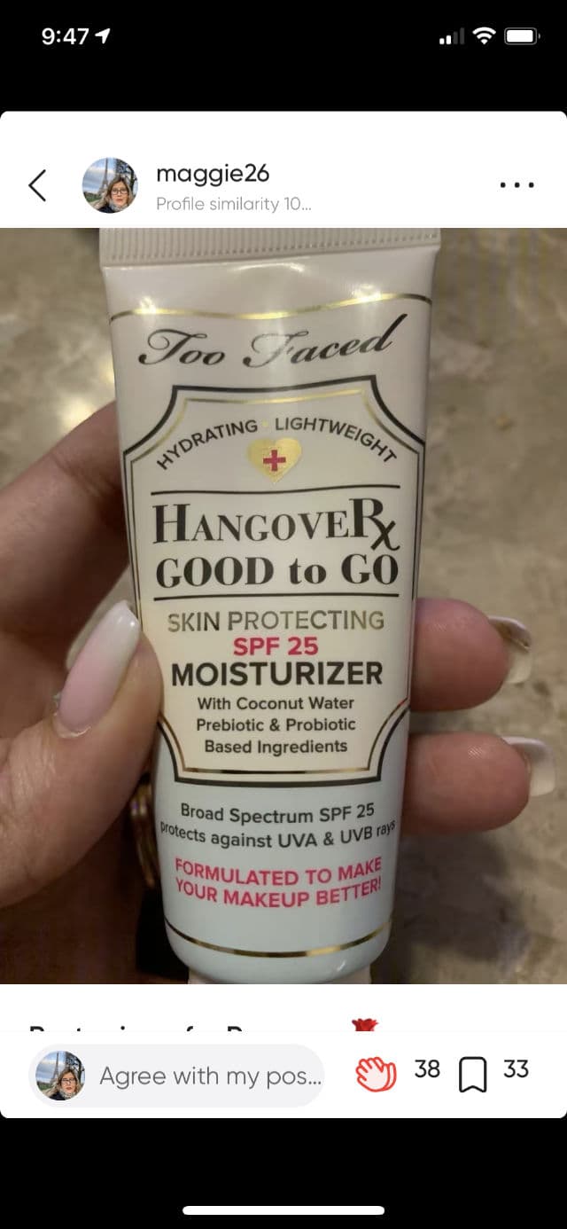 Too Faced Hangover Good to Go Moisturizer review photo by maggie26