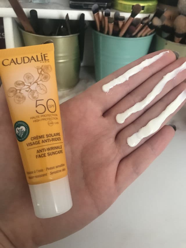 Caudalie Paris Anti-Wrinkle Face Suncare SPF50 review photo by marniemorgana